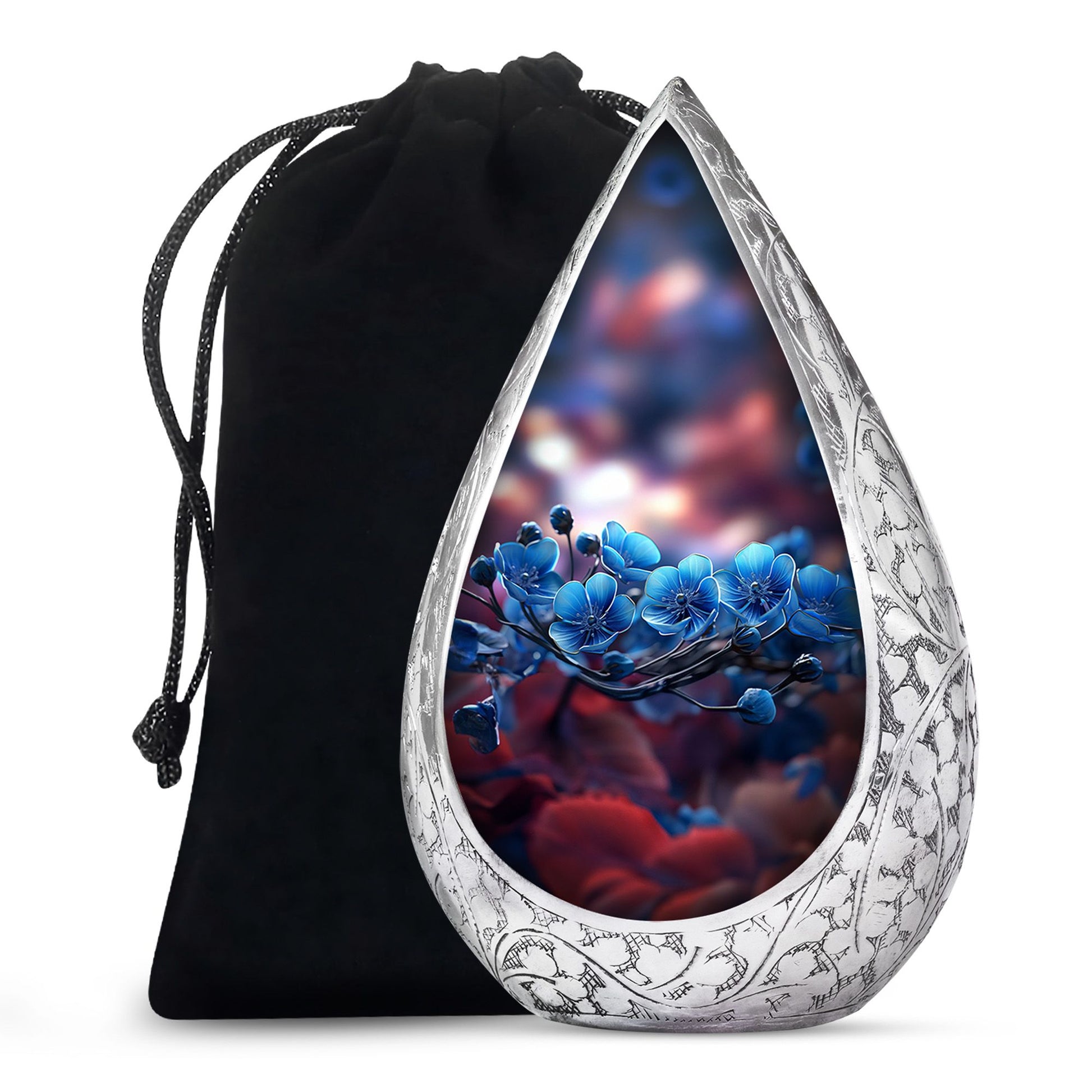 Scorpion Grass Aluminium Cremation Urn - Floral Human Ashes Urn