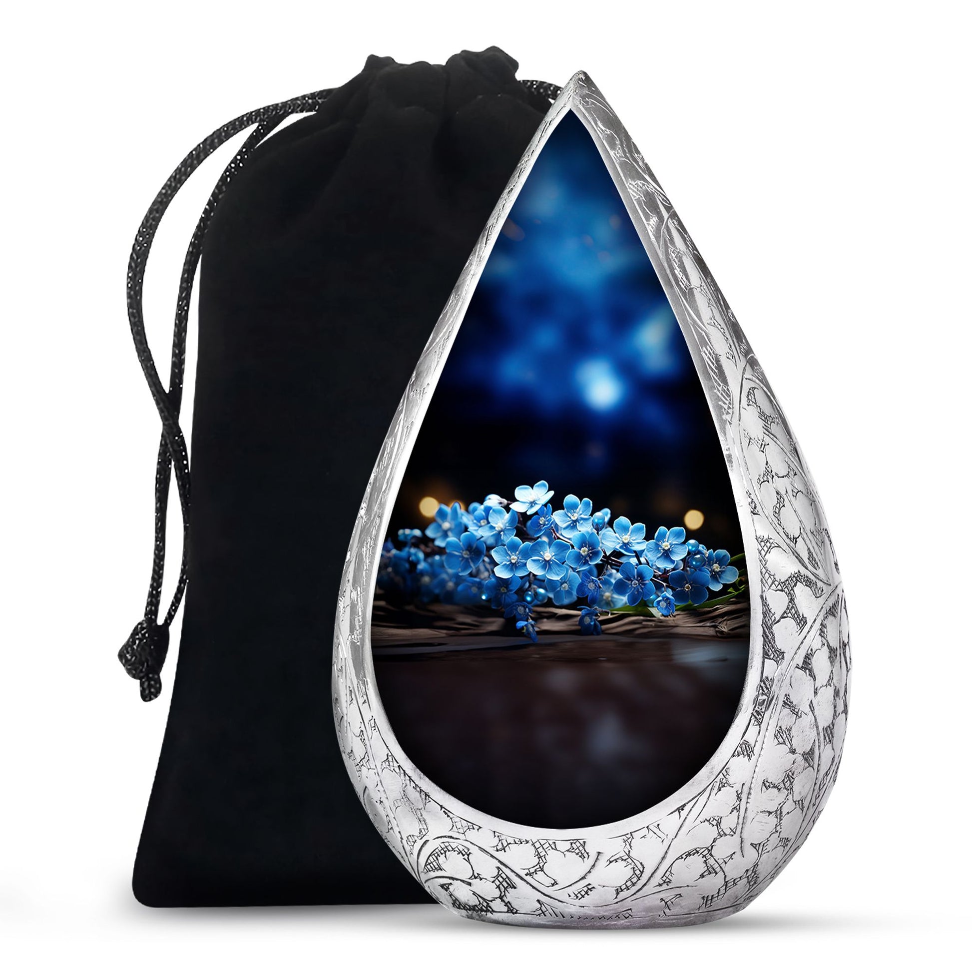 Scorpion Grass Cremation Urn - Stylish Floral Memorial Urn For Ashes
