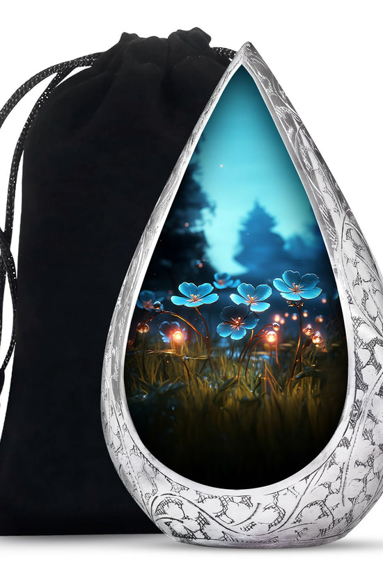 Scorpion Grass Floral Cremation Urn - Elegant Memorial Urn For Women