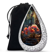 Pretty Lily Cremation Urn - Aluminium Funeral Urn For Loved Ones