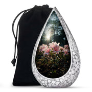 Pink Lily Funeral Urn For Ashes - Large Memorial Urn For Ashes