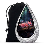 Soft Pink Lily Funeral Urn For Ashes - Decorative Adult Cremation Urn