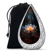 Lily Forest Theme Cremation Urn - Aluminium Funeral Urn For Loved Ones