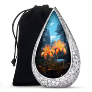 Nature Lily Memorial Urn - Burial Cremation Urn For Adult Ashes