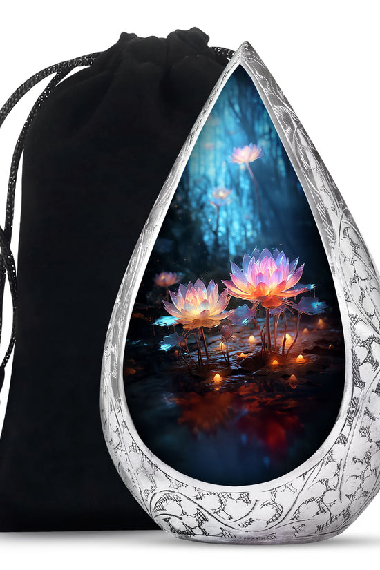 Lotus Flower Funeral Urn For Ashes - Decorative Adult Cremation Urn