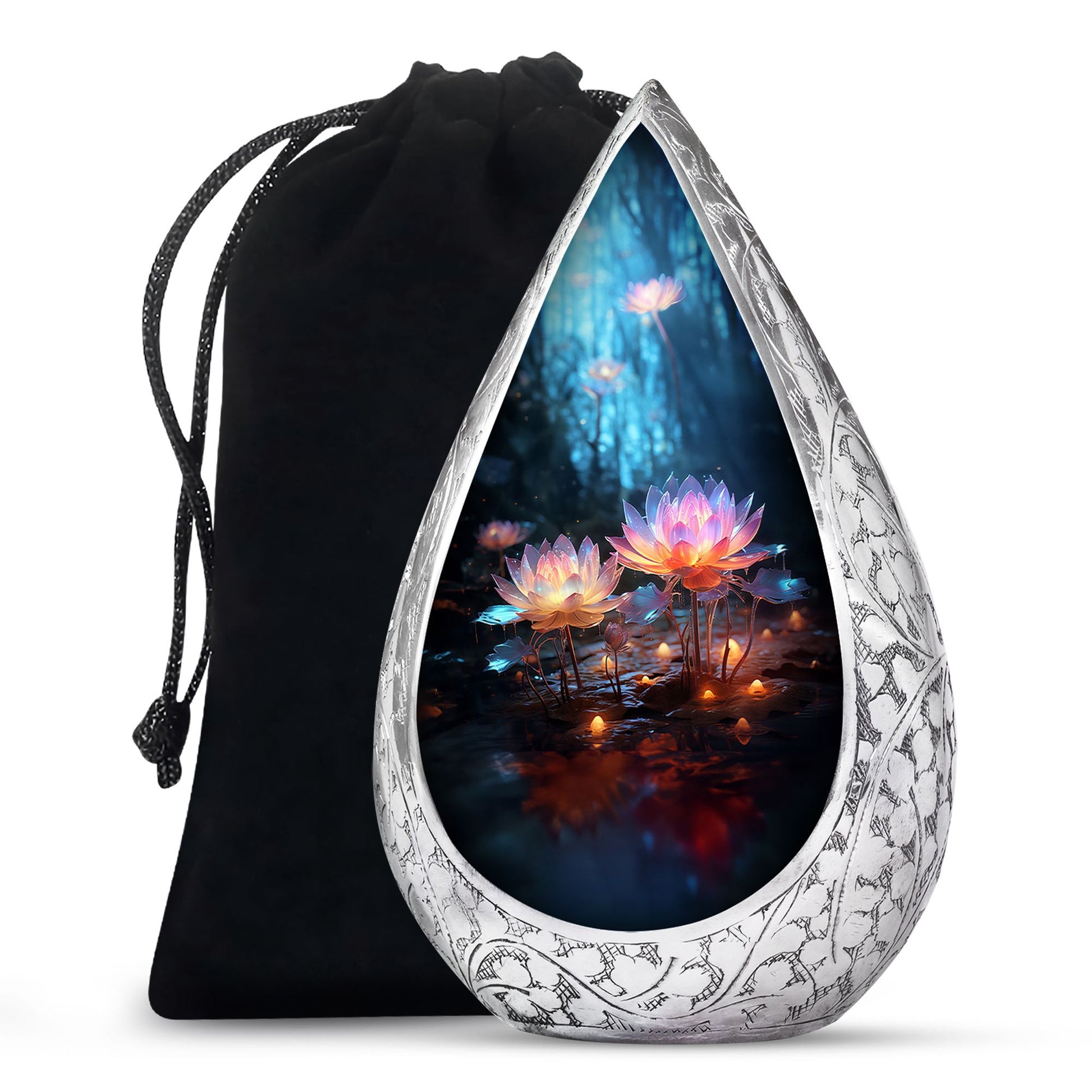 Lotus Flower Funeral Urn For Ashes - Decorative Adult Cremation Urn