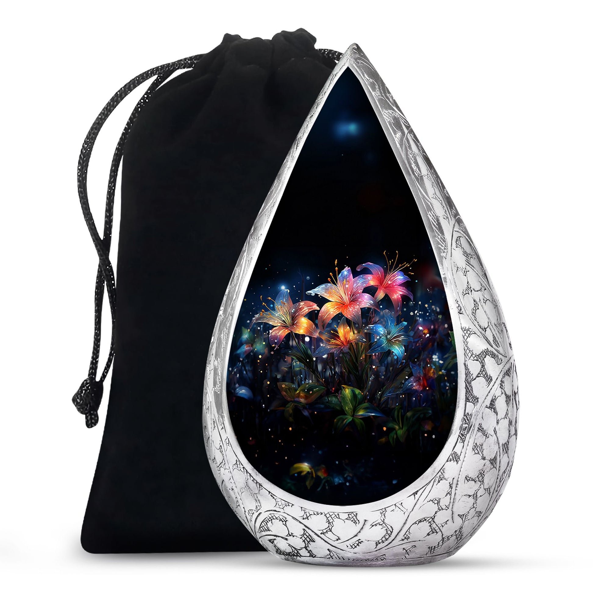 Glowing Lily Memorial Urn - Large Cremation Urn For Human Ashes
