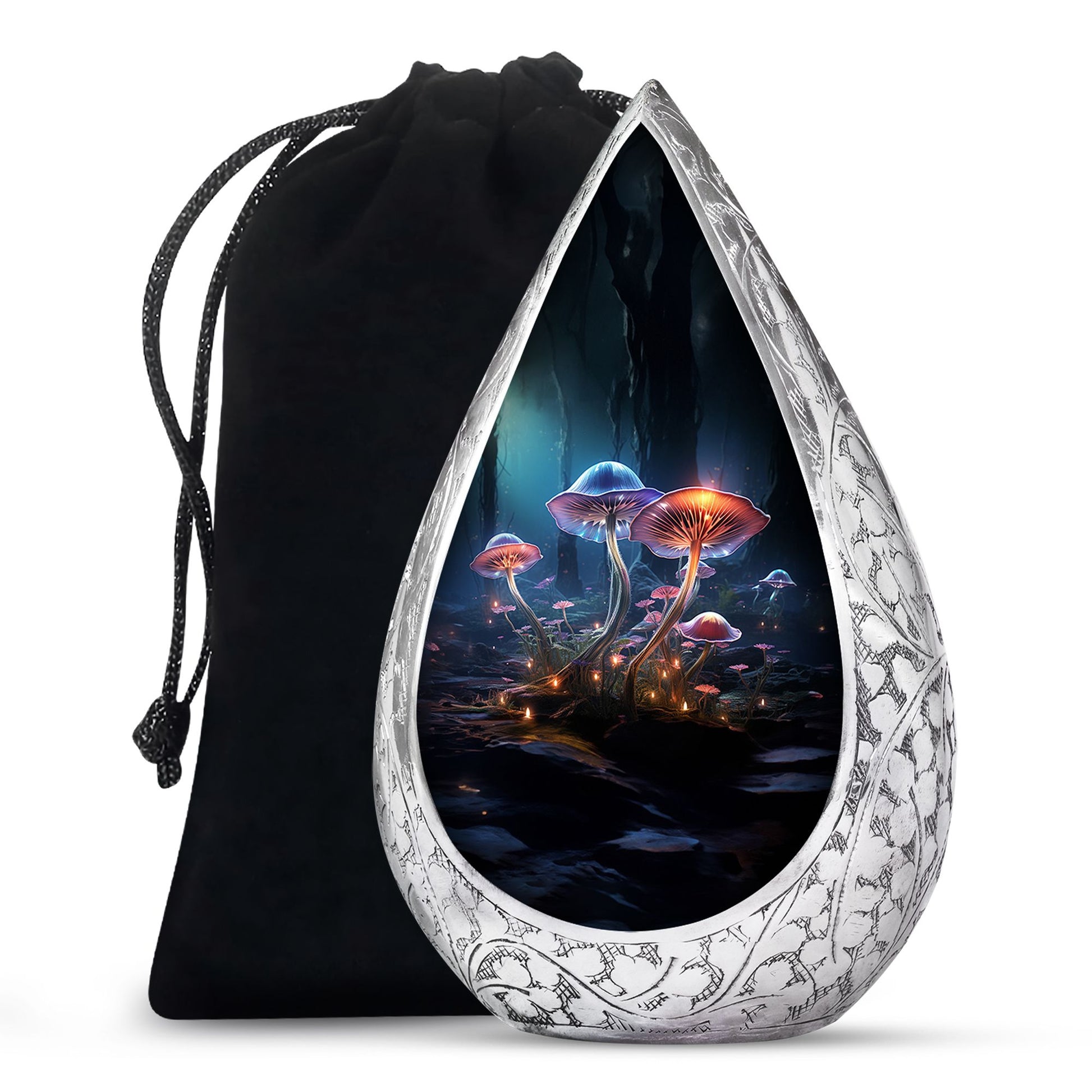 Glowing Mushroom Funeral Urn For Ashes - Aluminium Cremation Urn For Ashes