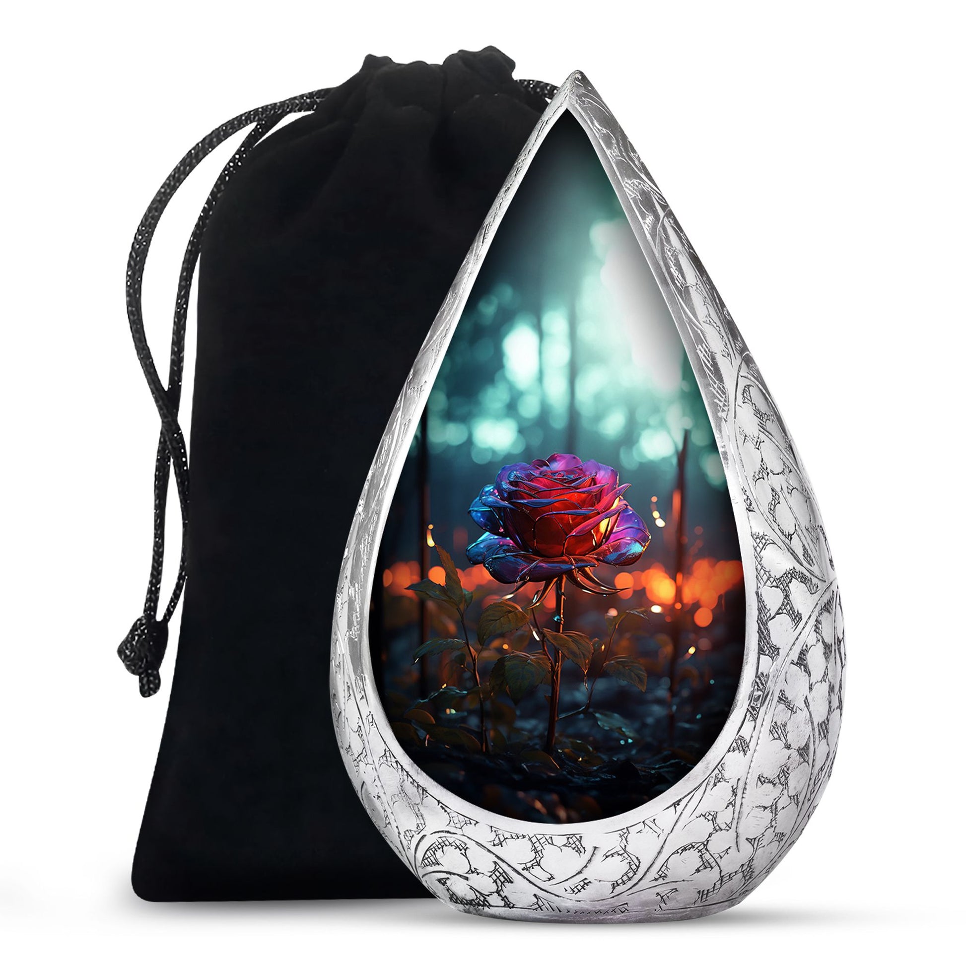 Luxury Rose Funeral Urn - Premium Cremation Urn For Burial