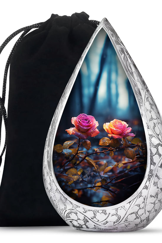Beautiful Pink Rose Funeral Urn - Large Memorial Urn For Female
