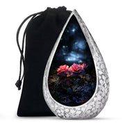 Pink Rose Theme Funeral Urn - Large Memorial Urn For Human Ashes