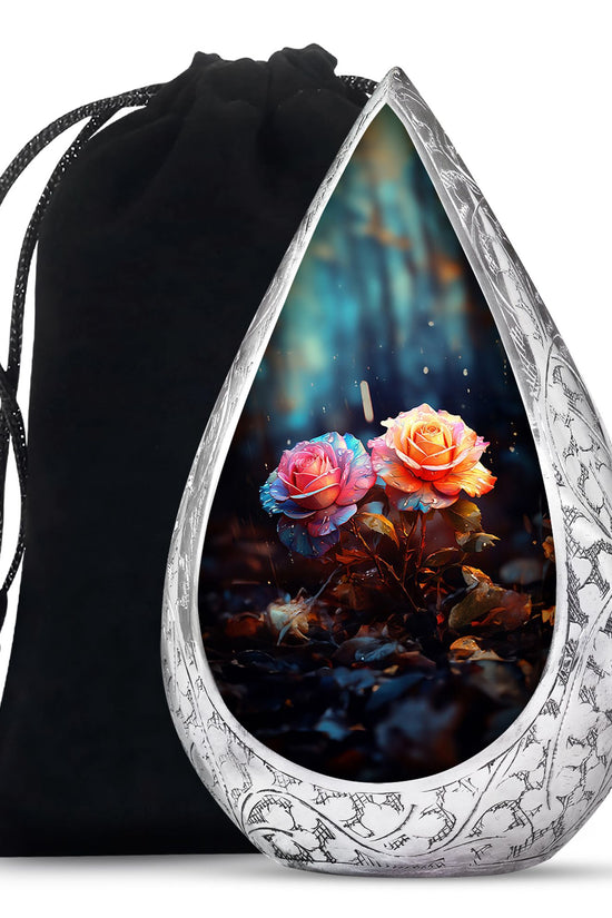 Pink Rose Memorial Urn - Large Memorial Urn For Male & Female
