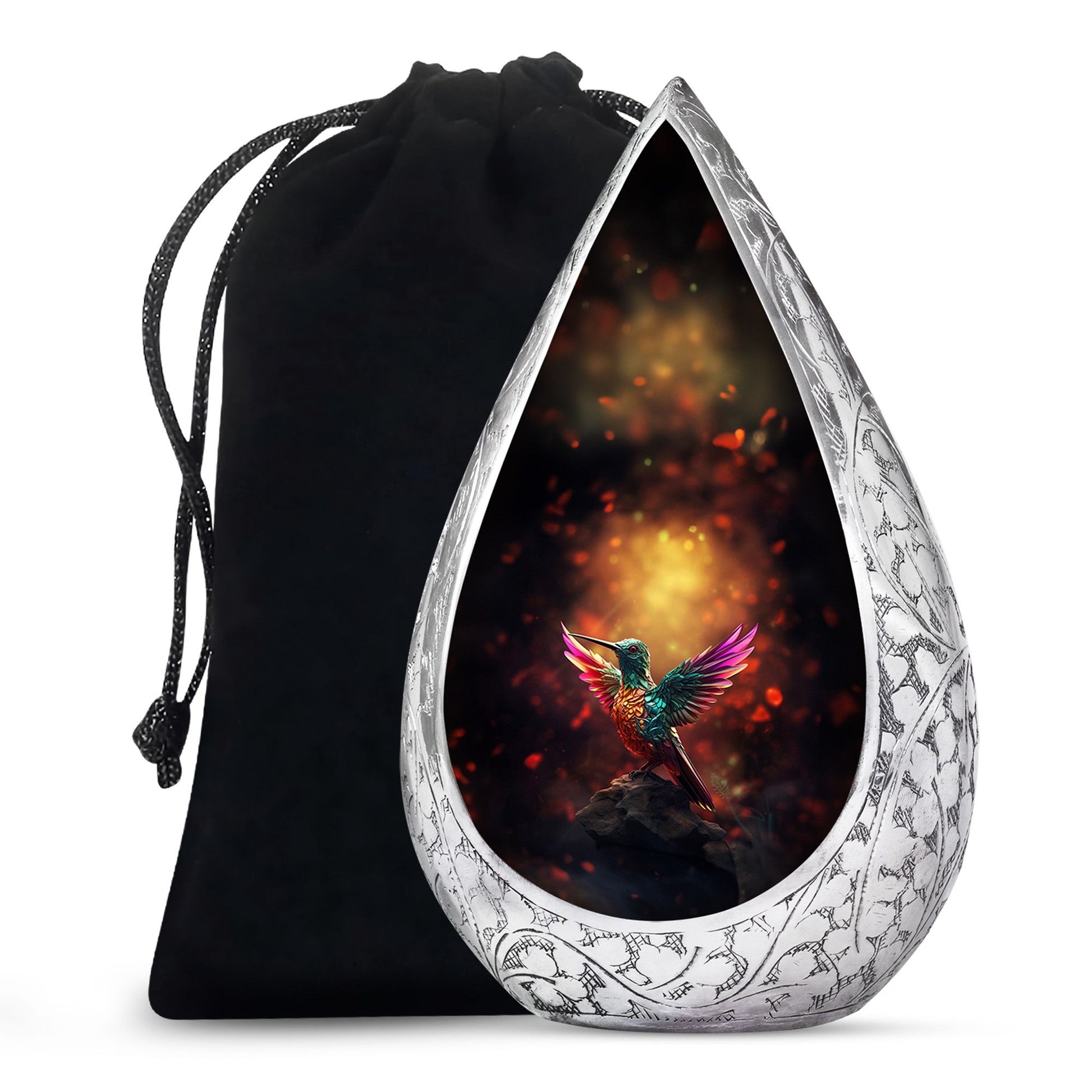 Colourful Hummingbird Memorial Urn - Premium Funeral Urn For Loved Ones
