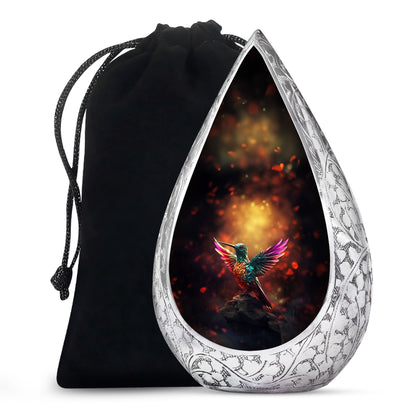Colourful Hummingbird Memorial Urn - Premium Funeral Urn For Loved Ones