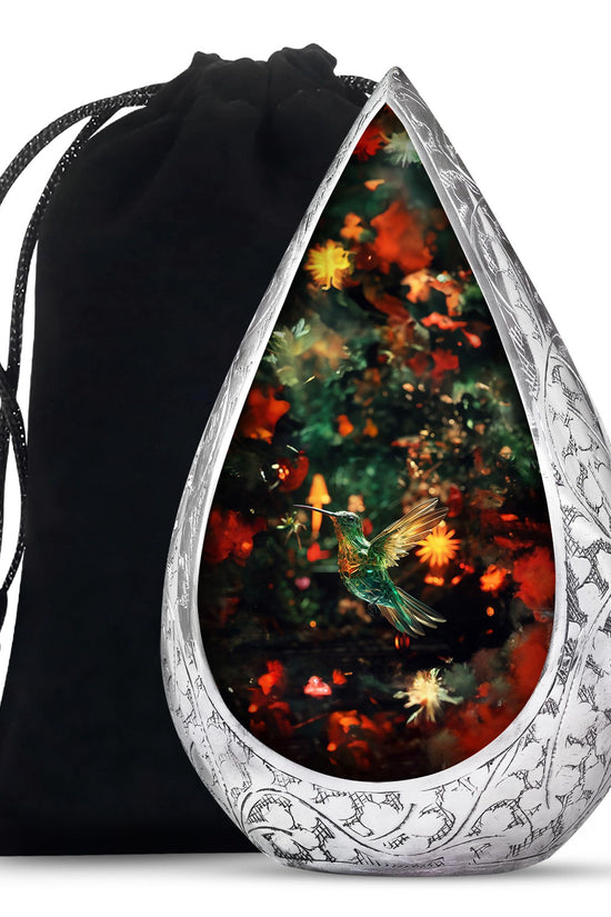 Crystal Hummingbird Memorial Urn - Premium Cremation Urn For Human Ashes