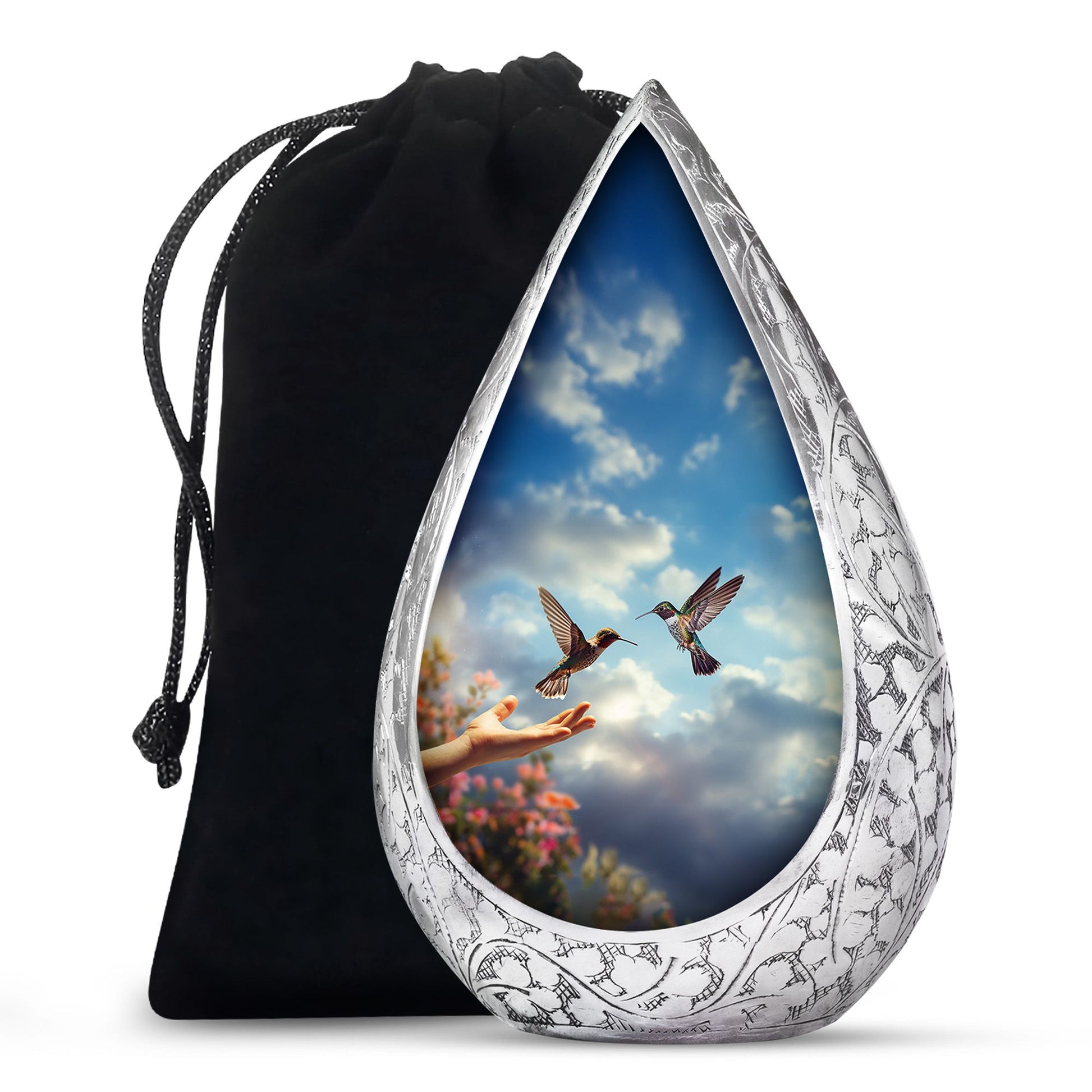 Couple Hummingbird Cremation Urn - Elegent Memorial Urn For Loved Ones