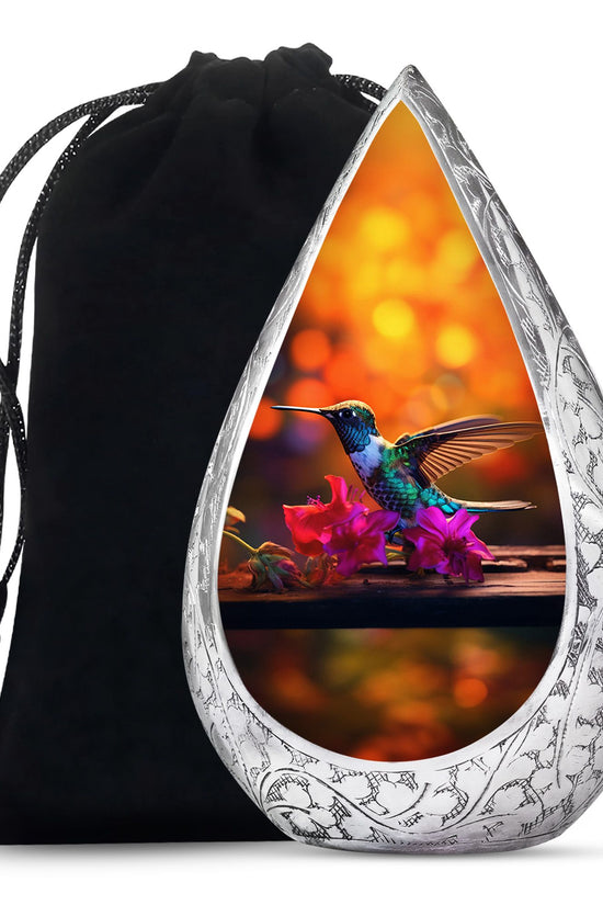 Green Hummingbird Funeral Urn - Large Funeral Urn For Human Ashes