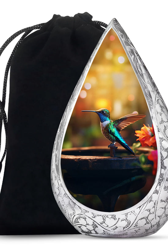 Classic Hummingbird Cremation Urn - Yellow Large Memorial Urn For Loved Ones