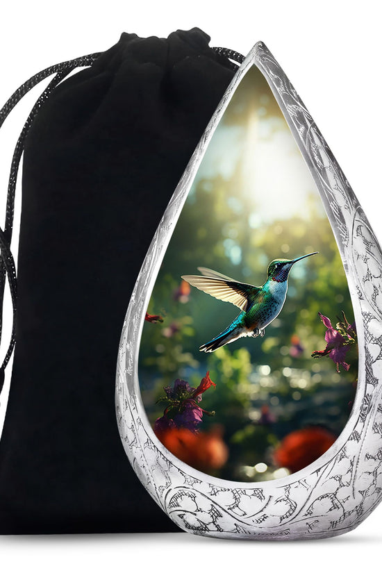 Hummingbird Cremation Urn - Forest Theme Urn For Human Ashes