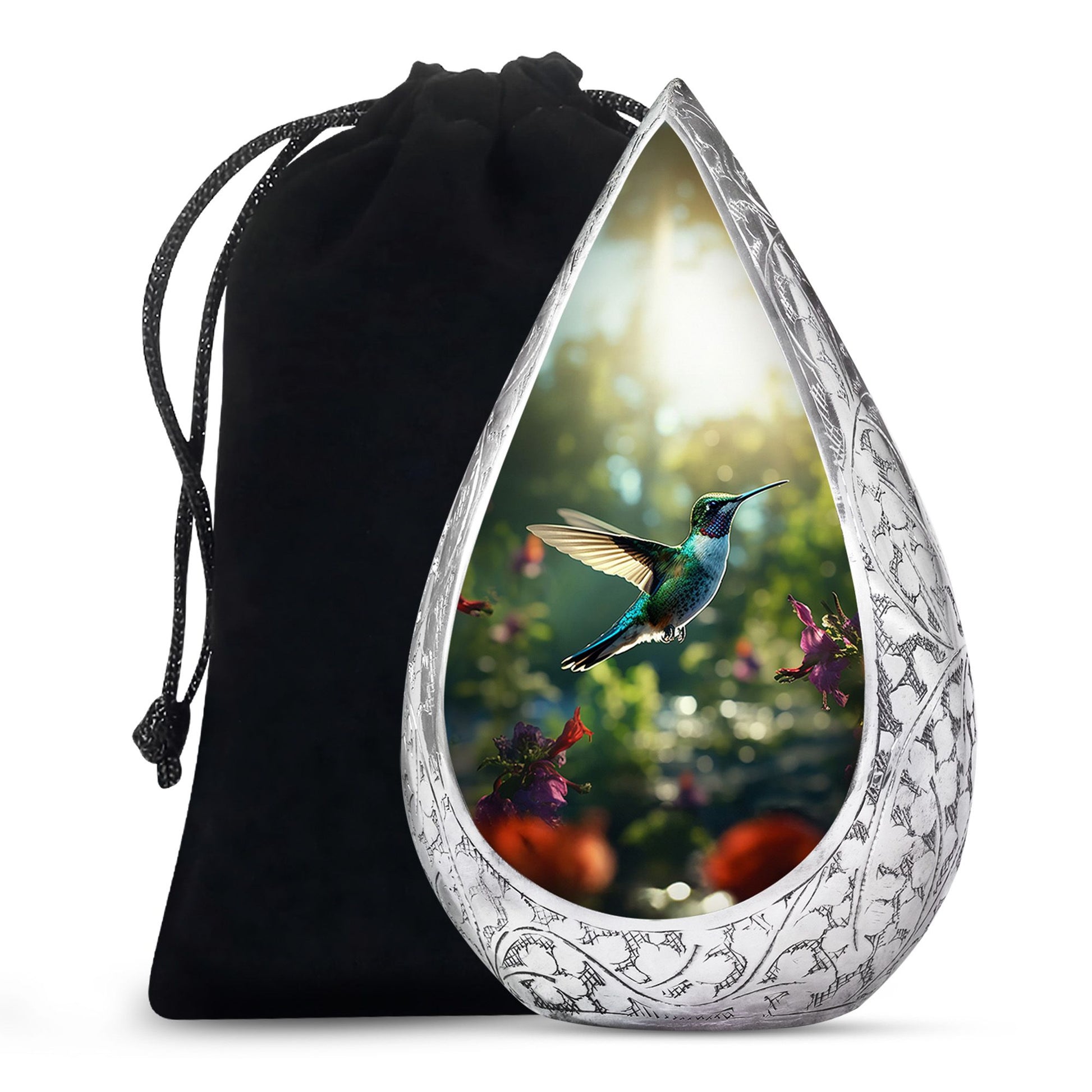 Hummingbird Cremation Urn - Forest Theme Urn For Human Ashes