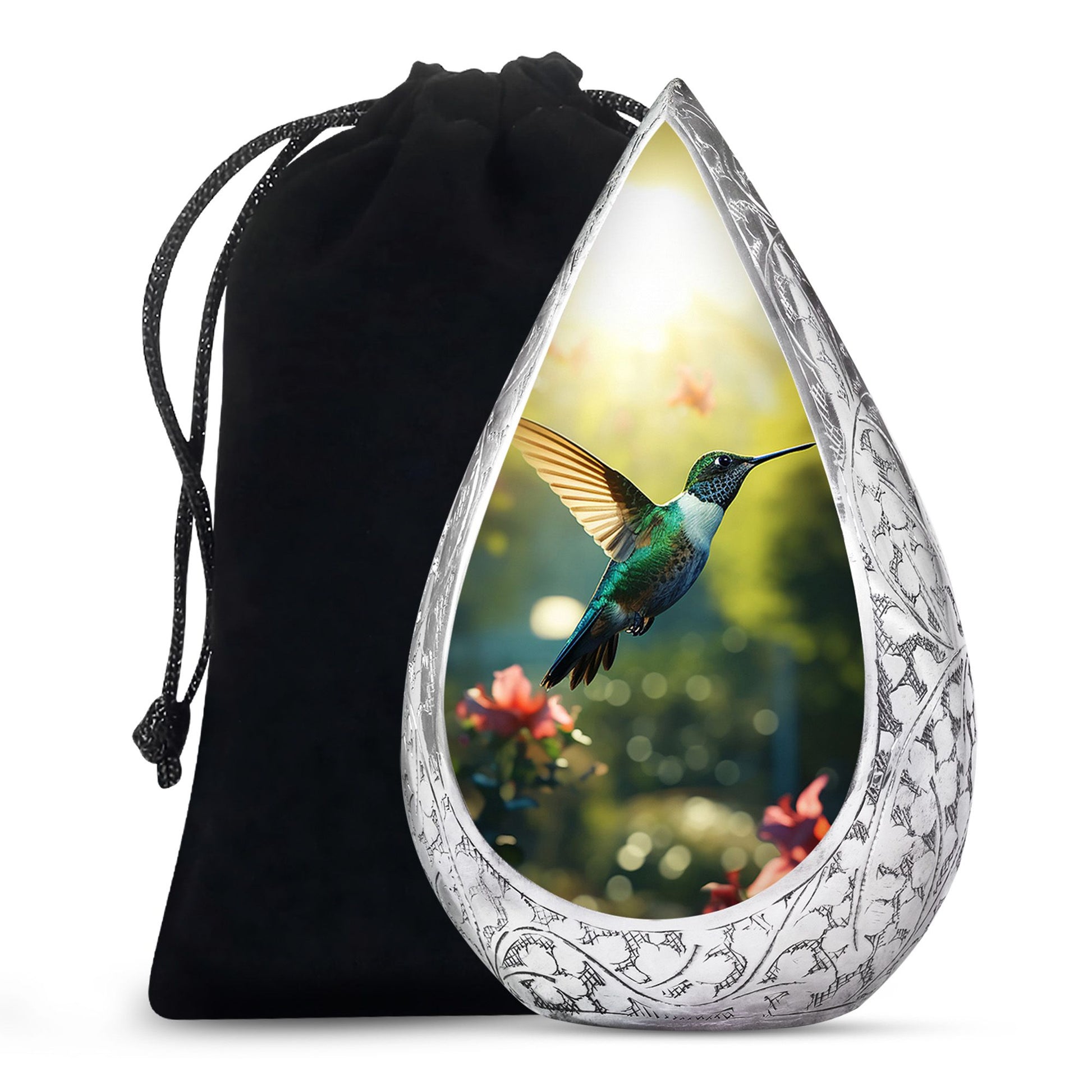Nature Hummingbird Memorial Urn - Elegant Funeral Urn For Human Ashes