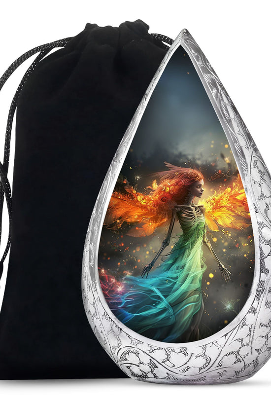 Flame Wing Angel Memorial Urn - Dark Cremation Urn For Male & Female