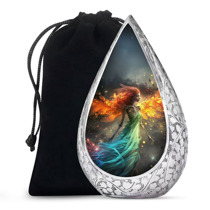 Flame Wing Angel Memorial Urn - Dark Cremation Urn For Male & Female