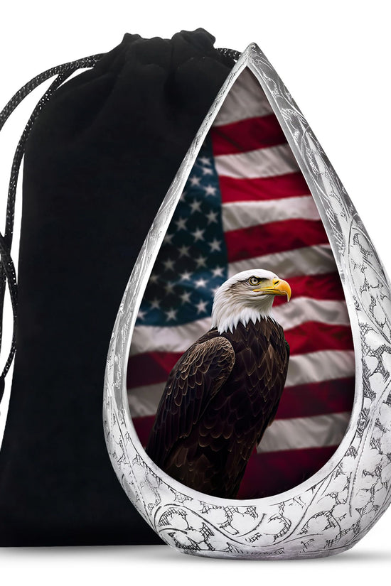 Bold Eagle Cremation Urn - Military Veteran Theme Memorial Urn For Human Ashes