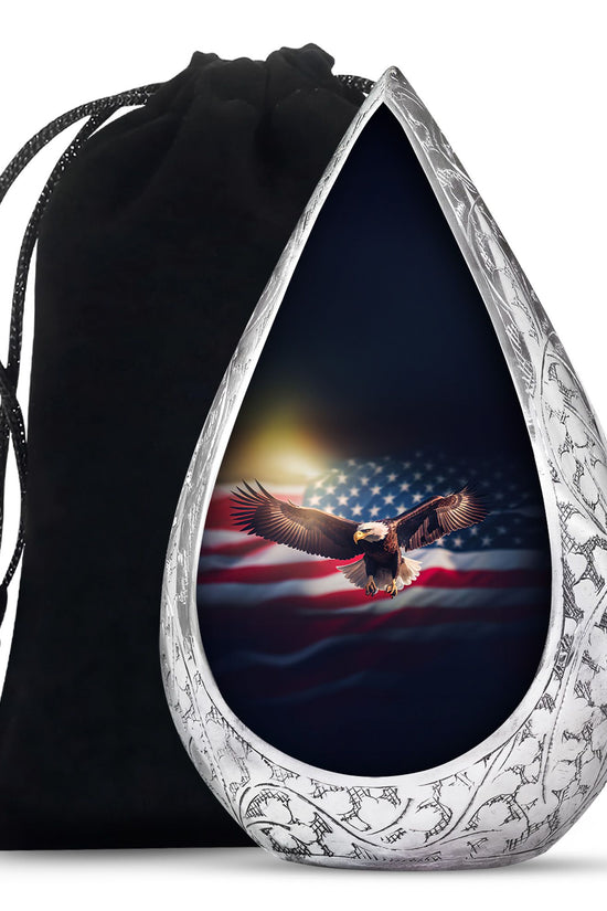 American Tribute Cremation Urn - Military Funeral Urn For Male & Female