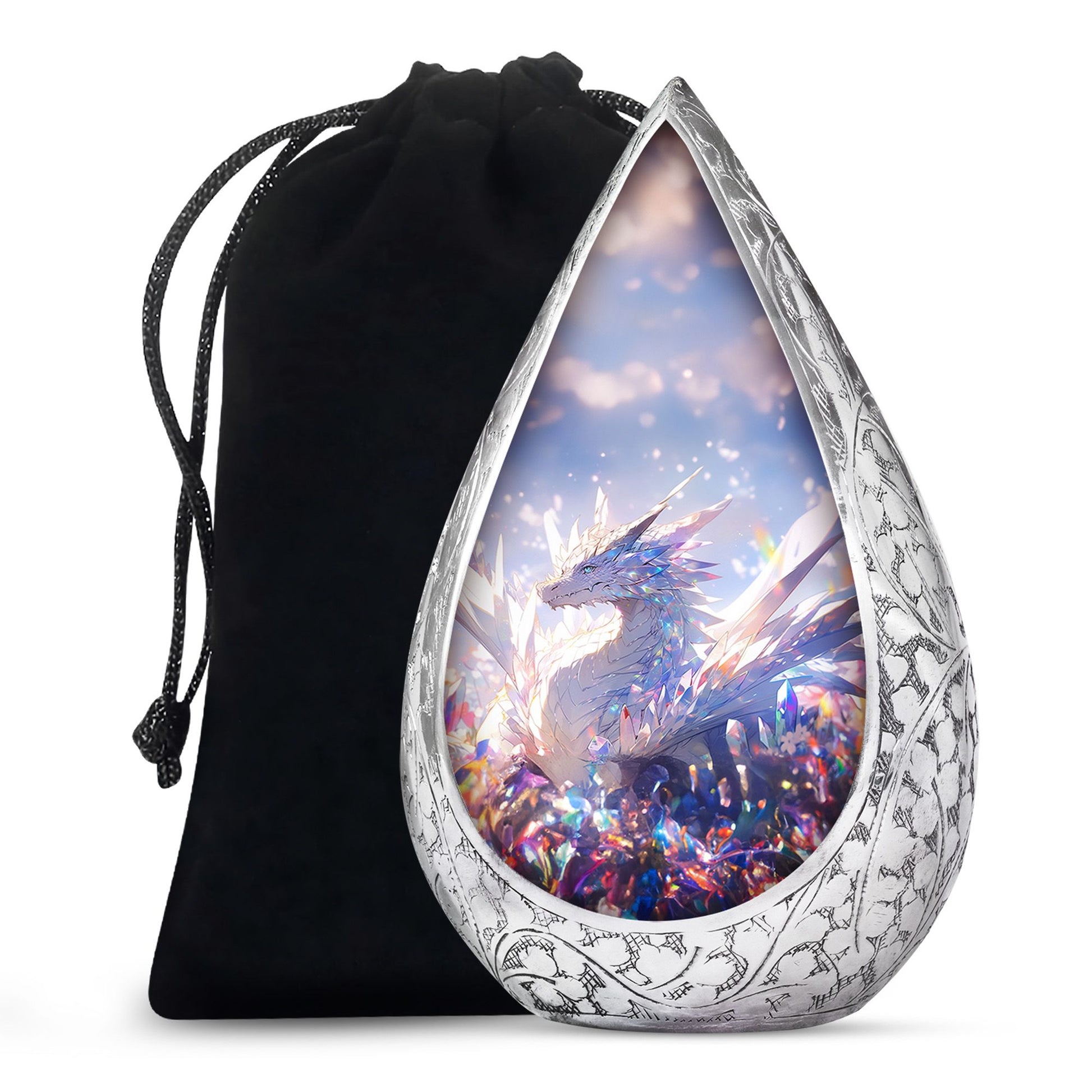 Crystal Dragon Spirit Funeral Urn For Human Ashes - Decorative Burial Urn