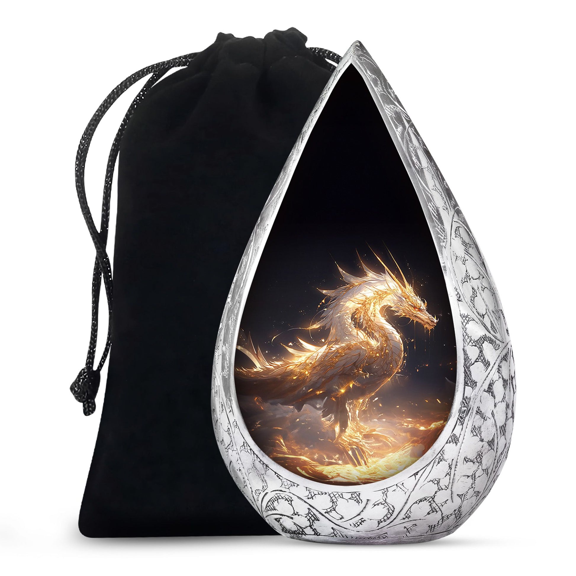 Black Shadow Dragon Cremation Urn For Ashes - Elegant Memorial Urn