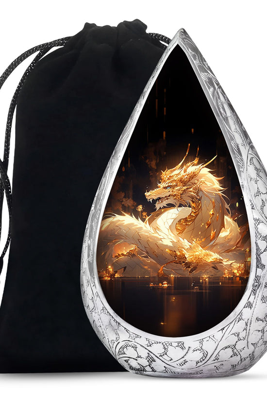 Purple Fantasy Dragon Cremation Urn For Human Ashes - Decorative Ashes Urn