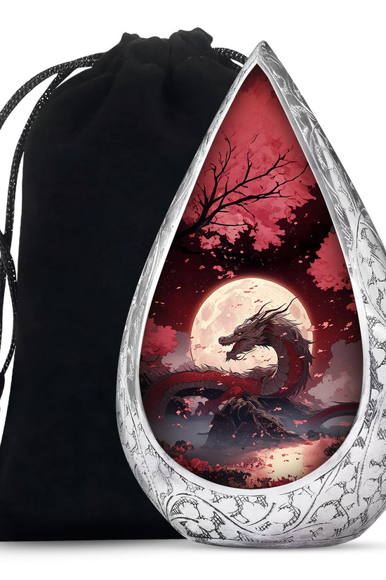 Red Artistic Dragon Memorial Urn - Beautiful Funeral Urn For Adult Ashes