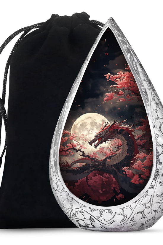 Red Dragon Funeral Urn - Beautiful Theme Memorial Urn For Loved Ones