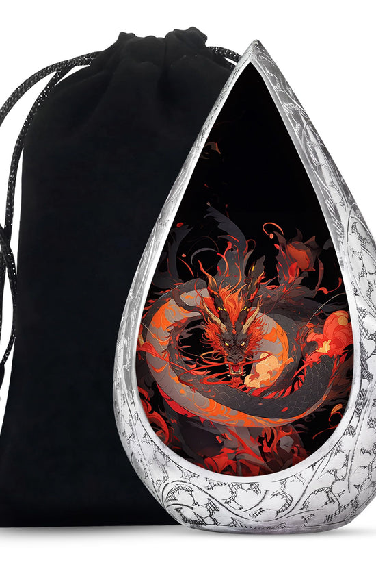 Dragon Fantasy Cremation Urn For Human Ashes - Aluminium Black Memorial Urn