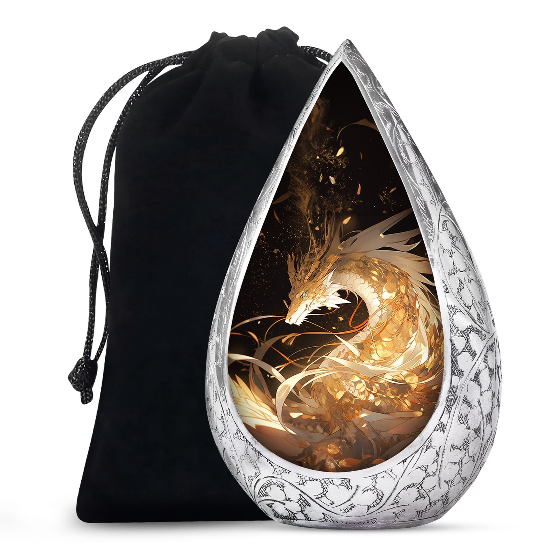 Dragon Guardian Funeral Urn For Human Ashes - Artistic Aluminium Urn