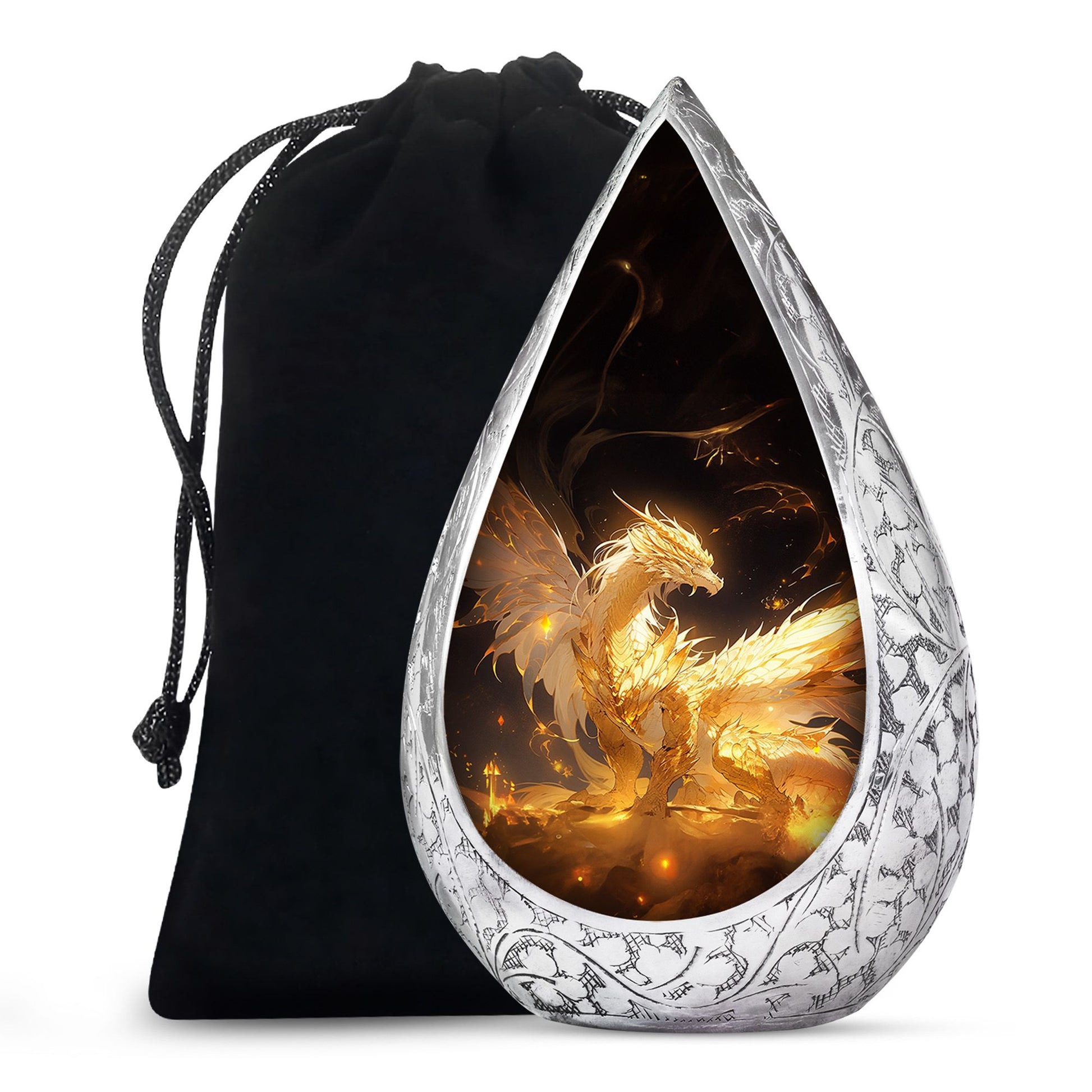 Celestial Dragon Flame Cremation Urn - Premium Adult Urn For Ashes