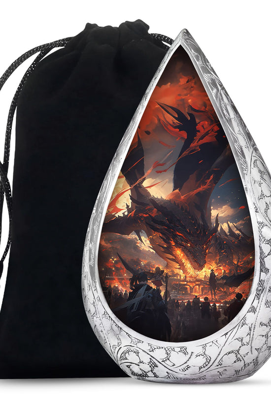 Royal Black Dragon Memorial Urn - Decorative Funeral Urn For Human Ashes