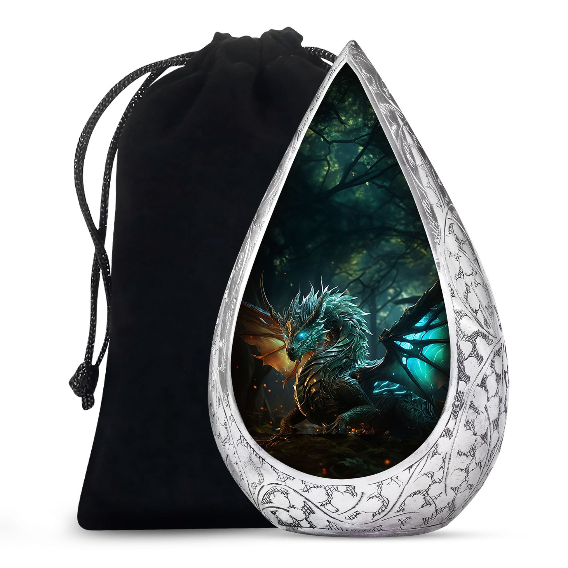 Dragon Galaxy Funeral Urn For Adults - Celestial Aluminium Ashes Urn