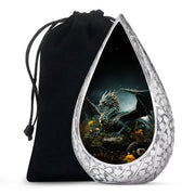 Black Dragon Theme Funeral Urn - Black Aluminium Cremation Urn For Loved Ones