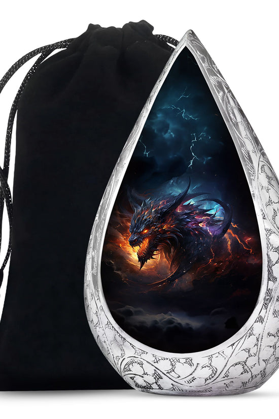 Dragon Flame Warrior Funeral Urn For Ashes - Premium Aluminium Memorial Urn