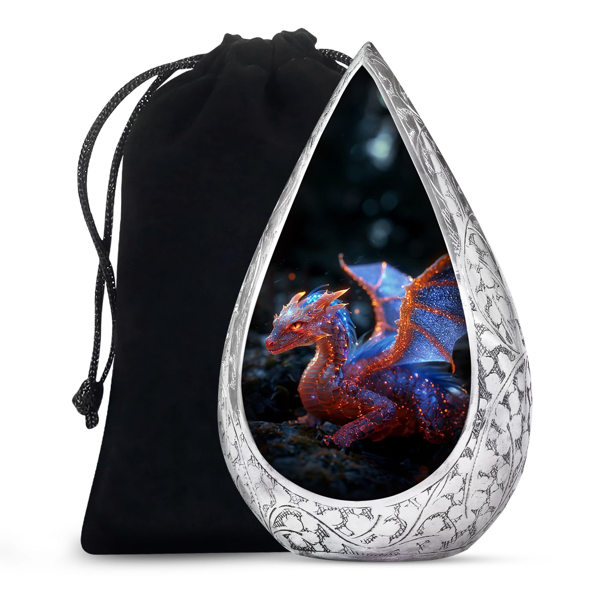 Golden Dragon Wings Cremation Urn For Adults - Artistic Funeral Urn