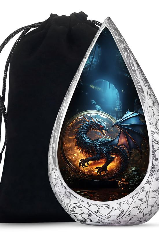 Purple Mystic Dragon Cremation Urn For Ashes - Fantasy Memorial Urn