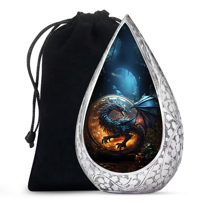 Purple Mystic Dragon Cremation Urn For Ashes - Fantasy Memorial Urn
