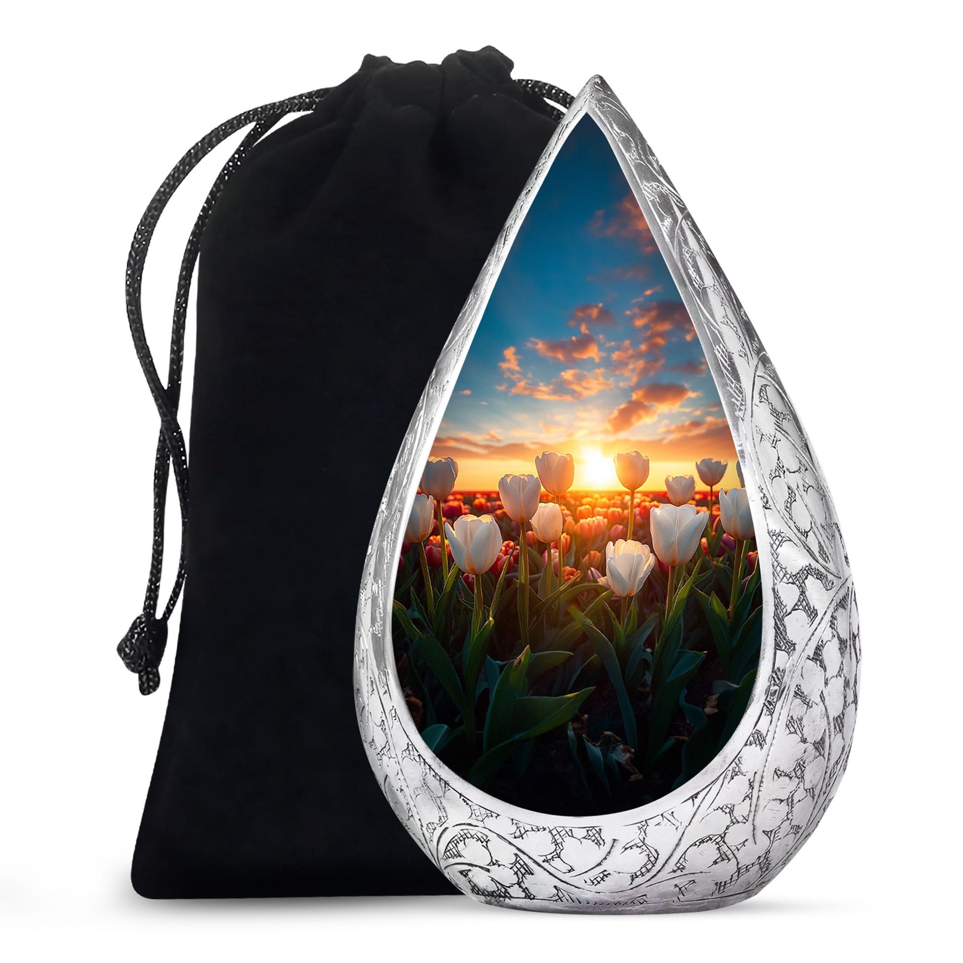 Serene Sunset Tulip Urn - Premium Memorial Urn For Loved Ones