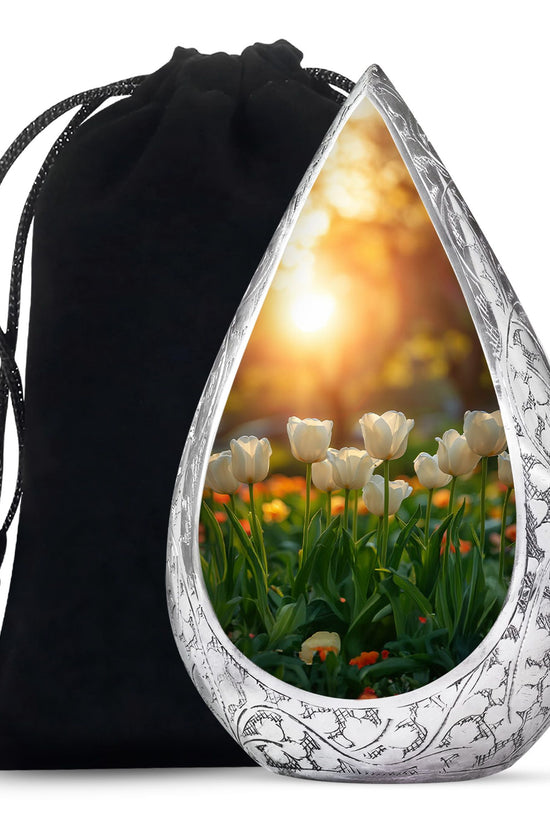 Peaceful Tulip Funeral Urn - Large Memorial Urn For Human Ashes