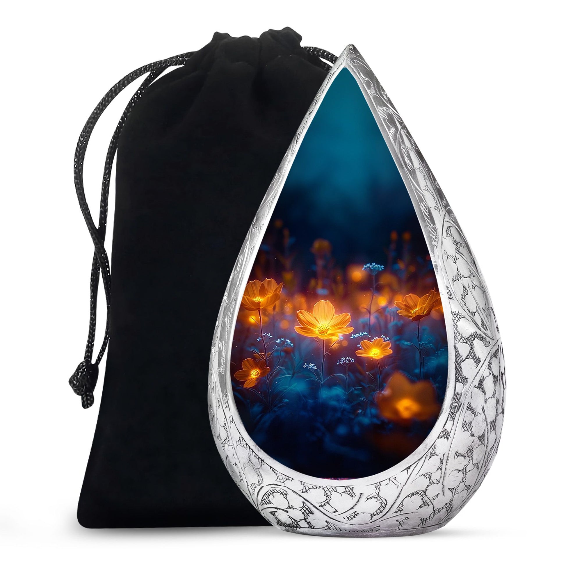 Glowing Beautiful Flower Memorial - Large Cremation Urn For Loved Ones