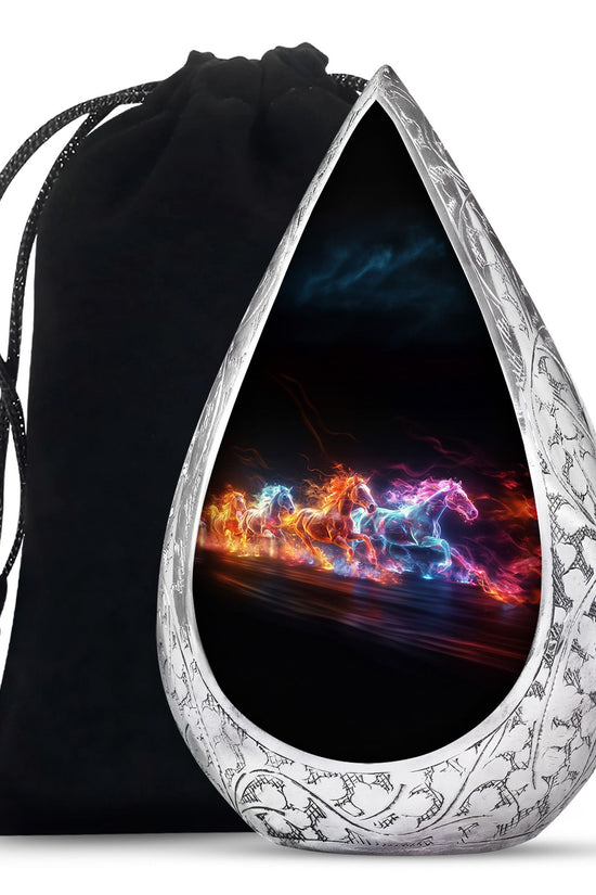 Horse Tribute Cremation Urn - Aluminium Cremation Urn For Burial