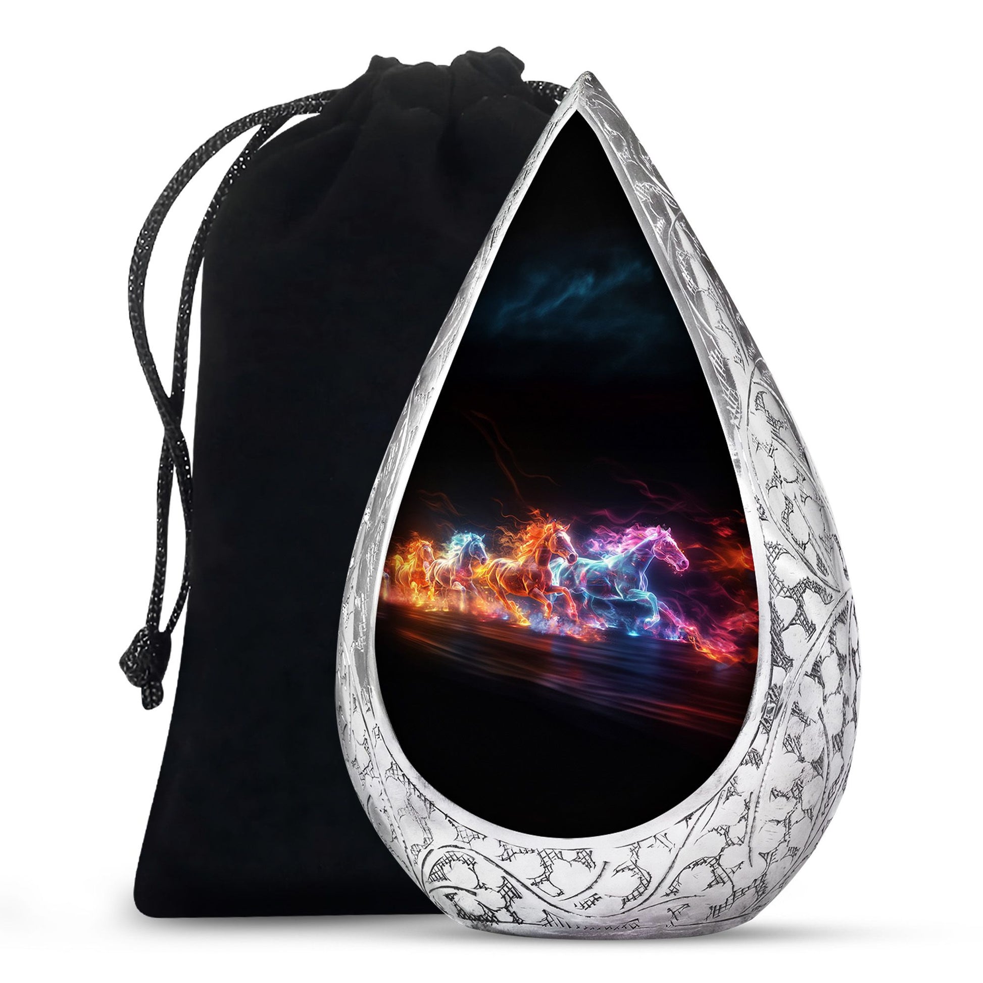 Horse Tribute Cremation Urn - Aluminium Cremation Urn For Burial