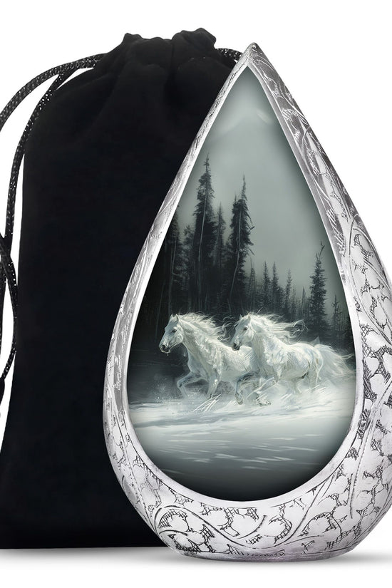 White Horse Fneral Urn - Unique Memorial Urn For Burial